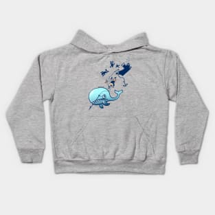 Whales are furious and are reacting against whalers Kids Hoodie